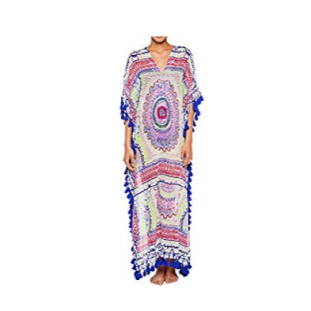 Women's Turkish Chiffon Kaftan Printed Cover up.